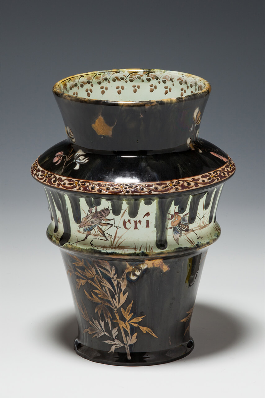 エミール・ガレ　ファイアンス花器