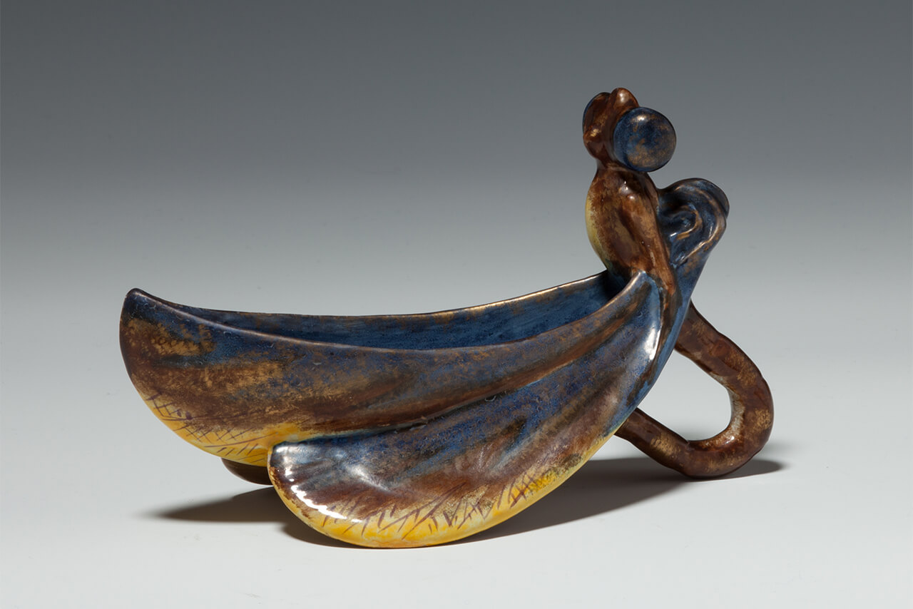 エミール・ガレ　ファイアンス小物入れ（ヴィド＝ポッシュ）