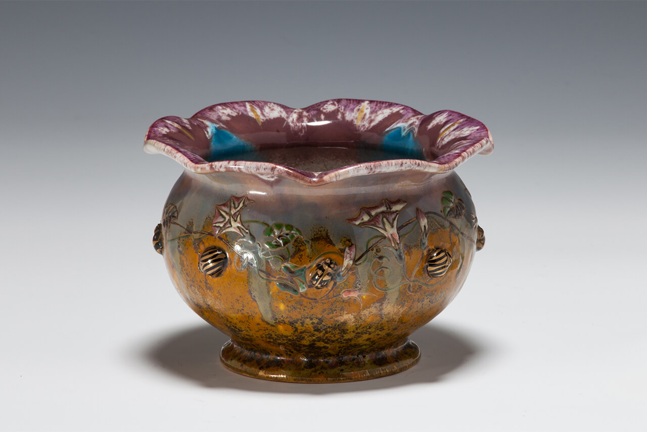 エミール・ガレ　ファイアンス小花器