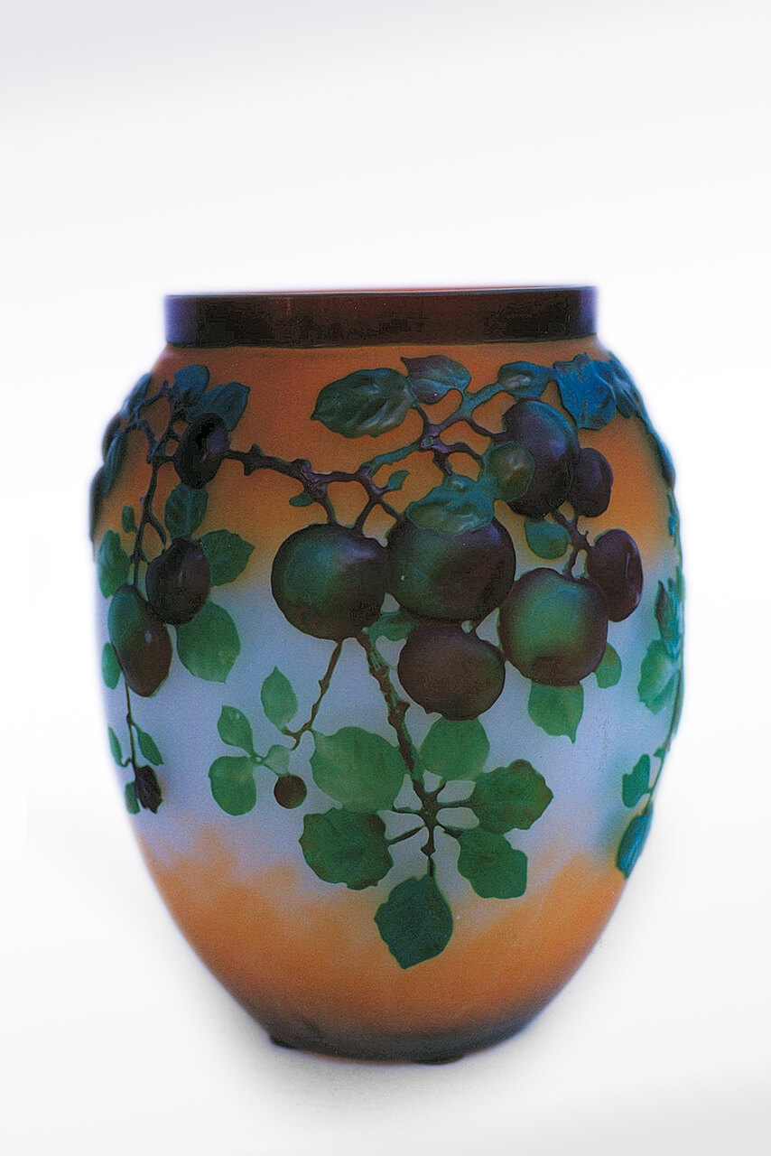 ガレ商会　リンゴ文スフレ花瓶